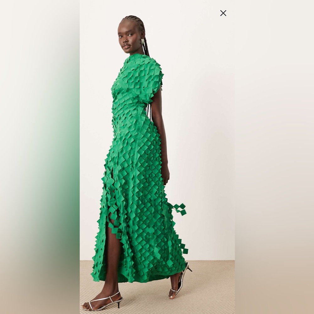 ASOS Green Cocktail Dress with Short Sleeves